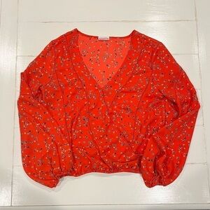 Siena Sky Red Blouse Size M